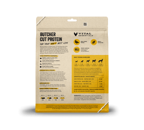 Vital Essentials Freeze-Dried Raw Duck Entrée Mini Patties Dog Food