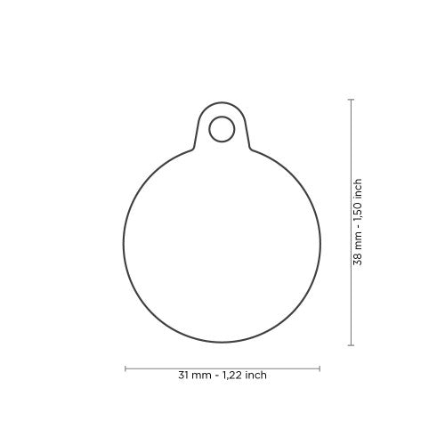 MyFamily Hushtag Black Aluminum Circle ID Tag with Green Rubber