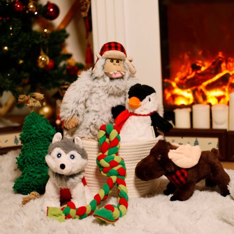 Tall Tails Winter Braided Fleece Tug Dog Toy