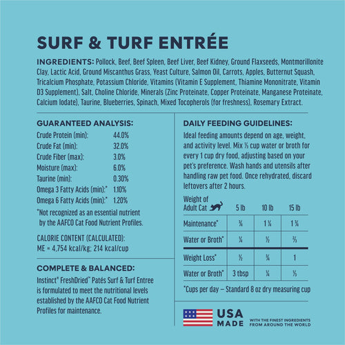 Instinct FreshDried Pates Surf & Turf Entree Cat Food