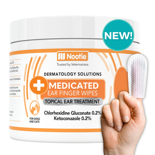 Nootie Medicated Ear Finger Wipes for Dogs and Cats